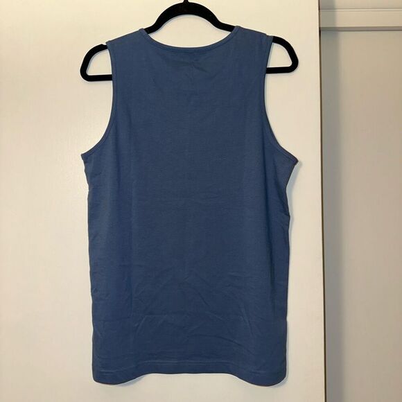 Life is Good Unisex Blue Tank Top Hiking Mountain Dog Print Size Small NWT - Picture 4 of 8